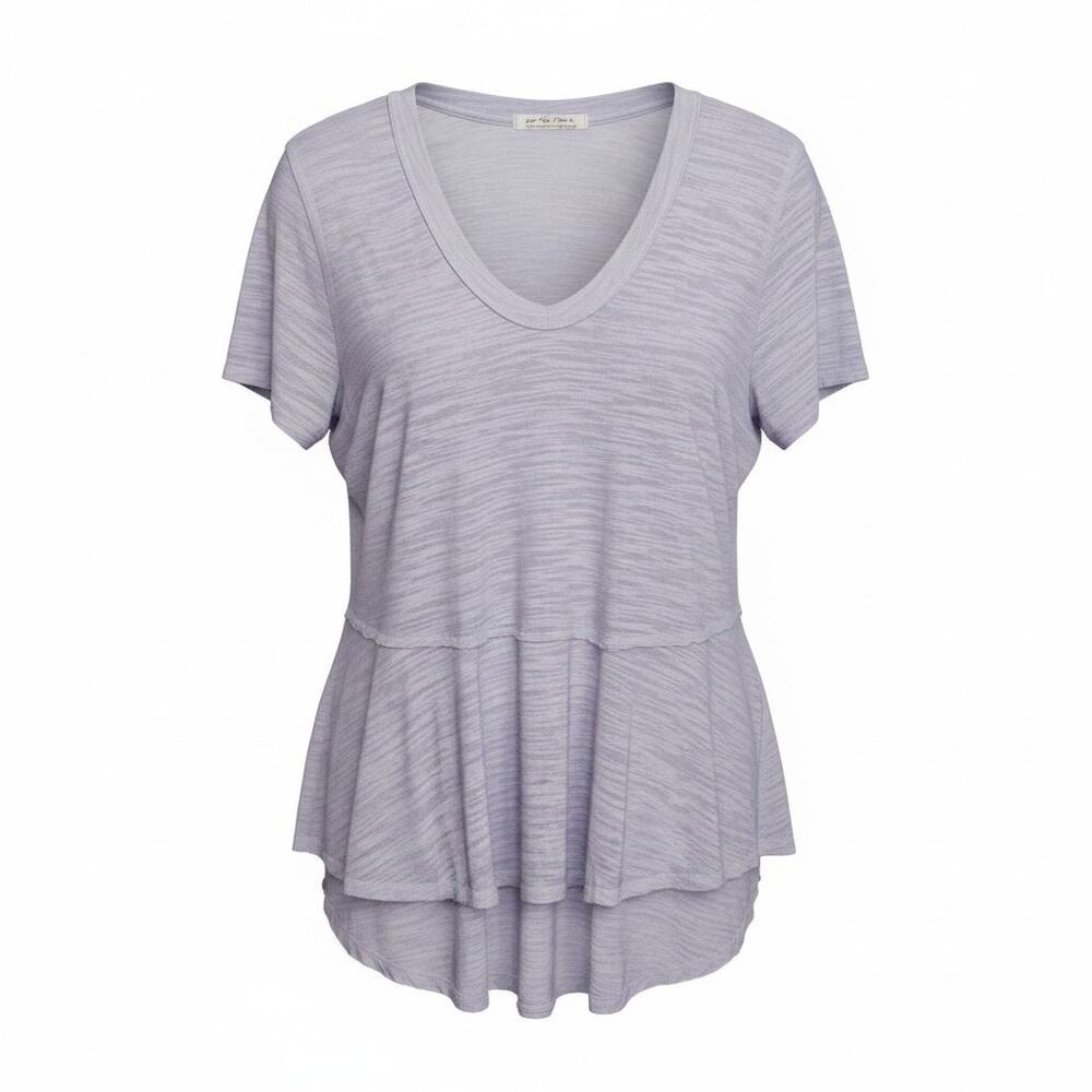 We The Free Oversized High Low Heather Lavender Thin Tee